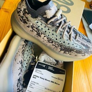 Yeezy Boost 380 Stone Salt Sneakers - Black and Cream